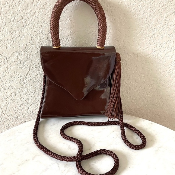 Vintage Patent Leather Braided Shoulder Bag - Picture 5 of 8